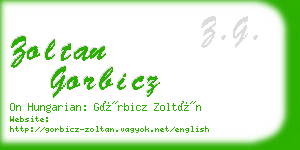 zoltan gorbicz business card